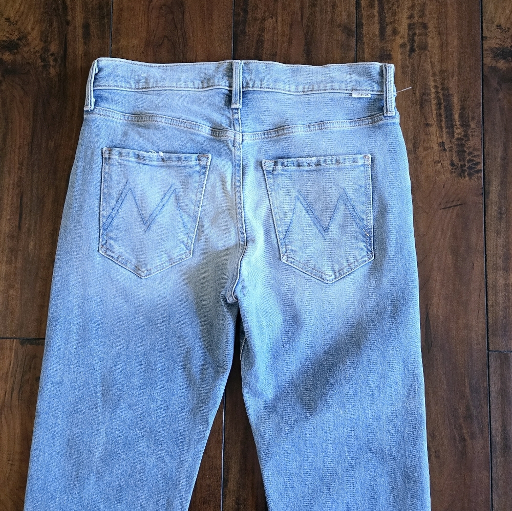 Mother The Scrapper Ankle Button Fly High Rise Stretch Straight Leg Jeans Sz 26 - Picture 8 of 16